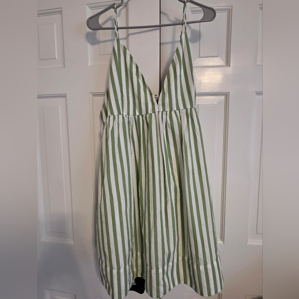 Abercrombie & Fitch Green and White Striped Dress